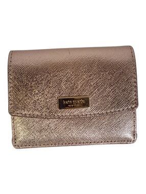Kate Spade Laurel Way Petty wallet in rose gold safiano leather